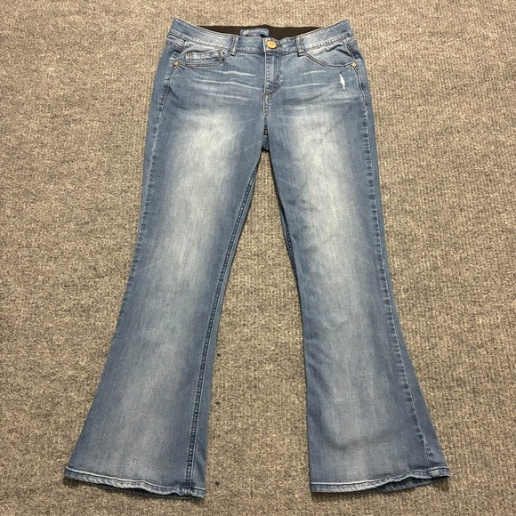 Democracy Ab Solution Womens Bootcut Jeans Size 10P Blue Denim Stretch Mid Rise - Picture 1 of 9